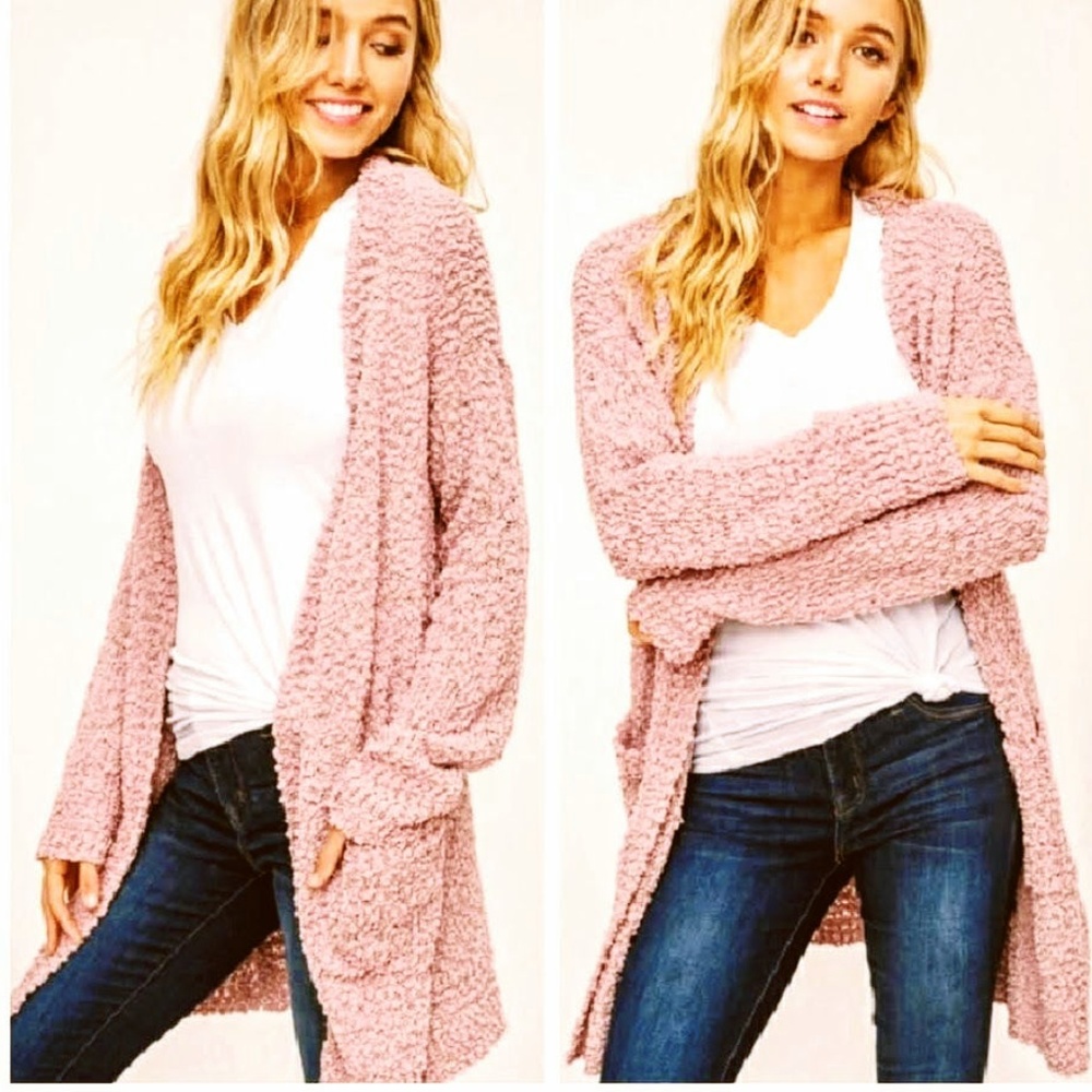 Listicle- SALE! Cozy Long Cardigan Mohair Blend NWT Warm Blush S Only left